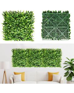 Coarbor 9 Packs 20" x 20" Artificial Pentagon with Yellow Point Panel Faux Ivy Fence Privacy Topiary Hedge Plant Fence Grass Wall Panels Backdrop for Balcony Patio Outdoor Indoor