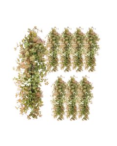 8 PCS Artificial Plant Vines Faux Plants Greenery Garland for Wedding Party Garden Home Kitchen Office Wall Decor Indoor Outdoor Decor, Autumn Orange