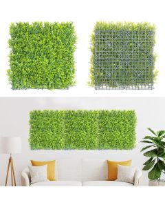 Coarbor 9 Packs 20" x 20" Artificial Mimose Panel Faux Ivy Fence Privacy Topiary Hedge Plant Fence Grass Wall Panels Backdrop for Balcony Patio Outdoor Indoor