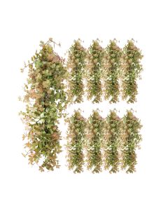 9 PCS Artificial Plant Vines Faux Plants Greenery Garland for Wedding Party Garden Home Kitchen Office Wall Decor Indoor Outdoor Decor, Autumn Orange