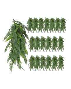 20 PCS Artificial Plant Vines Faux Plants Greenery Garland for Wedding Party Garden Home Kitchen Office Wall Decor Indoor Outdoor Decor, Fern Green
