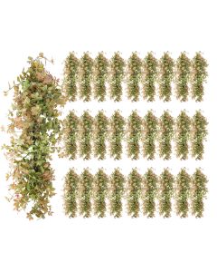 28 PCS Artificial Plant Vines Faux Plants Greenery Garland for Wedding Party Garden Home Kitchen Office Wall Decor Indoor Outdoor Decor, Autumn Orange
