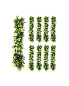 9 PCS Artificial Plant Vines Faux Plants Greenery Garland for Wedding Party Garden Home Kitchen Office Wall Decor Indoor Outdoor Decor, Green White