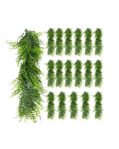 18 PCS Artificial Plant Vines Faux Plants Greenery Garland for Wedding Party Garden Home Kitchen Office Wall Decor Indoor Outdoor Decor, Ivy Green