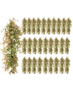 29 PCS Artificial Plant Vines Faux Plants Greenery Garland for Wedding Party Garden Home Kitchen Office Wall Decor Indoor Outdoor Decor, Autumn Orange