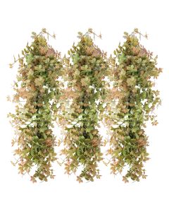 3 PCS Artificial Plant Vines Faux Plants Greenery Garland for Wedding Party Garden Home Kitchen Office Wall Decor Indoor Outdoor Decor, Autumn Orange