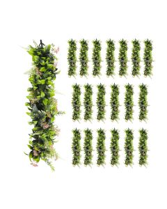 20 PCS Artificial Plant Vines Faux Plants Greenery Garland for Wedding Party Garden Home Kitchen Office Wall Decor Indoor Outdoor Decor, Green Pink