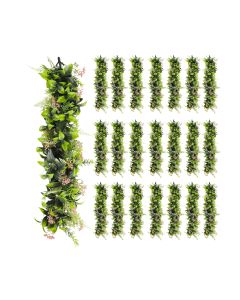22 PCS Artificial Plant Vines Faux Plants Greenery Garland for Wedding Party Garden Home Kitchen Office Wall Decor Indoor Outdoor Decor, Green Pink