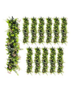 12 PCS Artificial Plant Vines Faux Plants Greenery Garland for Wedding Party Garden Home Kitchen Office Wall Decor Indoor Outdoor Decor, Green Pink
