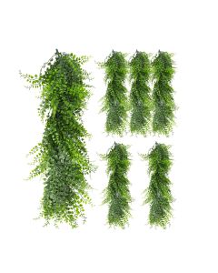 6 PCS Artificial Plant Vines Faux Plants Greenery Garland for Wedding Party Garden Home Kitchen Office Wall Decor Indoor Outdoor Decor, Ivy Green