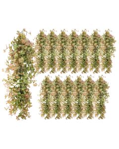 14 PCS Artificial Plant Vines Faux Plants Greenery Garland for Wedding Party Garden Home Kitchen Office Wall Decor Indoor Outdoor Decor, Autumn Orange