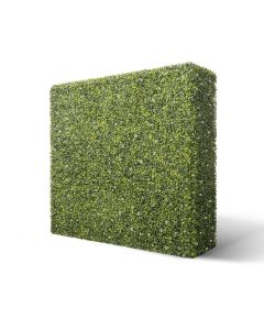 COARBOR 72" x 72" x 6" Artificial Boxwood Hedge Wall Milan With White Flowers Interior Divider Privacy Fence Faux Greenery Backdrop for Home Decor, Party Decor, Backyard Balcony Deck