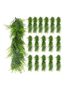 17 PCS Artificial Plant Vines Faux Plants Greenery Garland for Wedding Party Garden Home Kitchen Office Wall Decor Indoor Outdoor Decor, Ivy Green