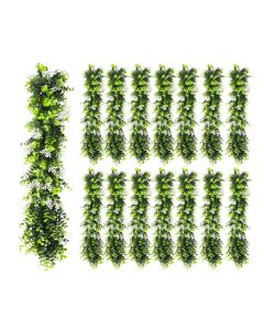 15 PCS Artificial Plant Vines Faux Plants Greenery Garland for Wedding Party Garden Home Kitchen Office Wall Decor Indoor Outdoor Decor, Green White