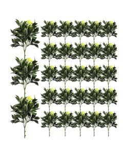 Coarbor 28 PCS Artificial Bushes Plastic Artificial Flowers Fake Outdoor Plants for Home Kitchen Party Flowers Arrangement Wedding Decorations, Green