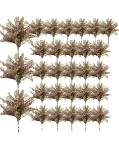 Coarbor 29 PCS Artificial Bushes Plastic Artificial Flowers Fake Outdoor Plants for Home Kitchen Party Flowers Arrangement Wedding Decorations, Purple Green