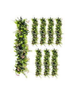 8 PCS Artificial Plant Vines Faux Plants Greenery Garland for Wedding Party Garden Home Kitchen Office Wall Decor Indoor Outdoor Decor, Green Pink
