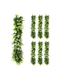 7 PCS Artificial Plant Vines Faux Plants Greenery Garland for Wedding Party Garden Home Kitchen Office Wall Decor Indoor Outdoor Decor, Green White
