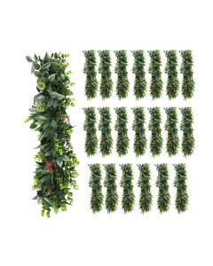 21 PCS Artificial Plant Vines Faux Plants Greenery Garland for Wedding Party Garden Home Kitchen Office Wall Decor Indoor Outdoor Decor, Green Red