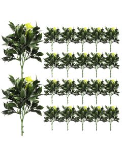 Coarbor 22 PCS Artificial Bushes Plastic Artificial Flowers Fake Outdoor Plants for Home Kitchen Party Flowers Arrangement Wedding Decorations, Green