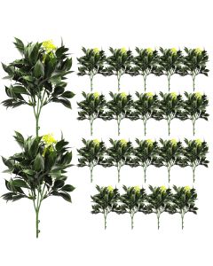 Coarbor 21 PCS Artificial Bushes Plastic Artificial Flowers Fake Outdoor Plants for Home Kitchen Party Flowers Arrangement Wedding Decorations, Green