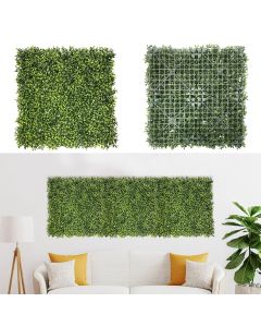 Coarbor 9 Packs 20" x 20" Artificial Green Tea Fence Panel Faux Ivy Fence Privacy Topiary Hedge Plant Fence Grass Wall Panels Backdrop for Balcony Patio Outdoor Indoor