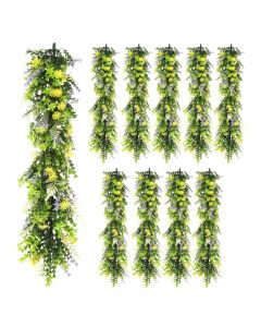 10 PCS Artificial Plant Vines Faux Plants Greenery Garland for Wedding Party Garden Home Kitchen Office Wall Decor Indoor Outdoor Decor, Green Yellow