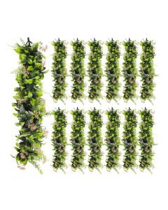13 PCS Artificial Plant Vines Faux Plants Greenery Garland for Wedding Party Garden Home Kitchen Office Wall Decor Indoor Outdoor Decor, Green Pink