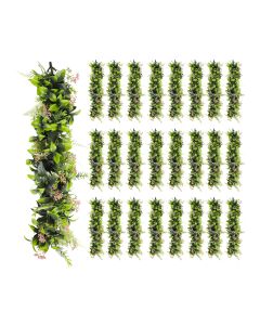 25 PCS Artificial Plant Vines Faux Plants Greenery Garland for Wedding Party Garden Home Kitchen Office Wall Decor Indoor Outdoor Decor, Green Pink