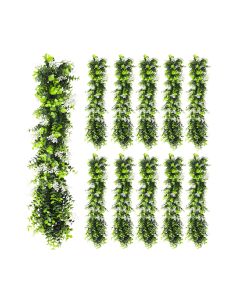 11 PCS Artificial Plant Vines Faux Plants Greenery Garland for Wedding Party Garden Home Kitchen Office Wall Decor Indoor Outdoor Decor, Green White