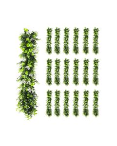 19 PCS Artificial Plant Vines Faux Plants Greenery Garland for Wedding Party Garden Home Kitchen Office Wall Decor Indoor Outdoor Decor, Green White