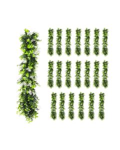 21 PCS Artificial Plant Vines Faux Plants Greenery Garland for Wedding Party Garden Home Kitchen Office Wall Decor Indoor Outdoor Decor, Green White
