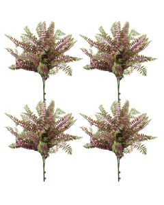 Coarbor 4 PCS Artificial Bushes Plastic Artificial Flowers Fake Outdoor Plants for Home Kitchen Party Flowers Arrangement Wedding Decorations, Purple Green