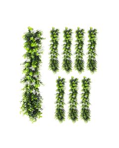 8 PCS Artificial Plant Vines Faux Plants Greenery Garland for Wedding Party Garden Home Kitchen Office Wall Decor Indoor Outdoor Decor, Green White