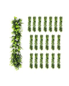 20 PCS Artificial Plant Vines Faux Plants Greenery Garland for Wedding Party Garden Home Kitchen Office Wall Decor Indoor Outdoor Decor, Green White