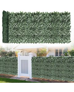 Coarbor 58"x787" Artificial Faux Ivy Leaf Privacy Fence Screen Roll with Mesh Backing Panels Wall Decorative for Backyard Deck Patio Balcony Garden (Dark Green Ivy Leaves )