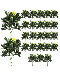 Coarbor 25 PCS Artificial Bushes Plastic Artificial Flowers Fake Outdoor Plants for Home Kitchen Party Flowers Arrangement Wedding Decorations, Green