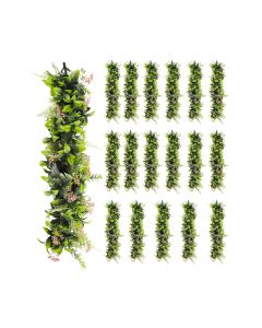 18 PCS Artificial Plant Vines Faux Plants Greenery Garland for Wedding Party Garden Home Kitchen Office Wall Decor Indoor Outdoor Decor, Green Pink