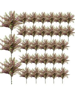 Coarbor 30 PCS Artificial Bushes Plastic Artificial Flowers Fake Outdoor Plants for Home Kitchen Party Flowers Arrangement Wedding Decorations, Purple Green