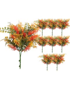 Coarbor 9 PCS Artificial Bushes Plastic Artificial Flowers Fake Outdoor Plants for Home Kitchen Party Flowers Arrangement Wedding Decorations, Orange