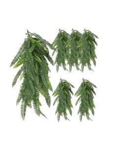 6 PCS Artificial Plant Vines Faux Plants Greenery Garland for Wedding Party Garden Home Kitchen Office Wall Decor Indoor Outdoor Decor, Fern Green