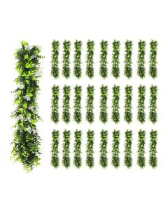 28 PCS Artificial Plant Vines Faux Plants Greenery Garland for Wedding Party Garden Home Kitchen Office Wall Decor Indoor Outdoor Decor, Green White