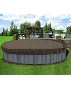 Coarbor 22' Winter Ground Pool Cover for 18' Above Ground Pools Swimming Winter Pool Cover Brown Winterizing Kit Above Ground Pool Winter Cover Tarp