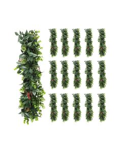 16 PCS Artificial Plant Vines Faux Plants Greenery Garland for Wedding Party Garden Home Kitchen Office Wall Decor Indoor Outdoor Decor, Green Red