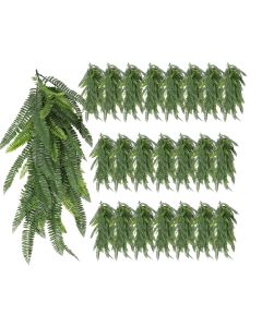 23 PCS Artificial Plant Vines Faux Plants Greenery Garland for Wedding Party Garden Home Kitchen Office Wall Decor Indoor Outdoor Decor, Fern Green