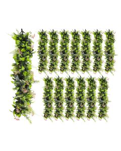 14 PCS Artificial Plant Vines Faux Plants Greenery Garland for Wedding Party Garden Home Kitchen Office Wall Decor Indoor Outdoor Decor, Green Pink
