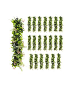 21 PCS Artificial Plant Vines Faux Plants Greenery Garland for Wedding Party Garden Home Kitchen Office Wall Decor Indoor Outdoor Decor, Green Pink