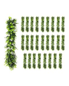 27 PCS Artificial Plant Vines Faux Plants Greenery Garland for Wedding Party Garden Home Kitchen Office Wall Decor Indoor Outdoor Decor, Green White