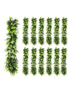 13 PCS Artificial Plant Vines Faux Plants Greenery Garland for Wedding Party Garden Home Kitchen Office Wall Decor Indoor Outdoor Decor, Green White