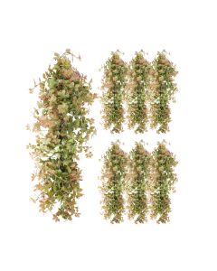 7 PCS Artificial Plant Vines Faux Plants Greenery Garland for Wedding Party Garden Home Kitchen Office Wall Decor Indoor Outdoor Decor, Autumn Orange